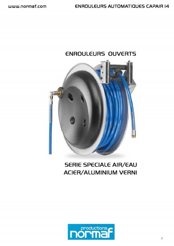 ENROULEURS OUVERTS SERIE SPECIALE AIR/EAU ACIER/ALUMINIUM VERNI